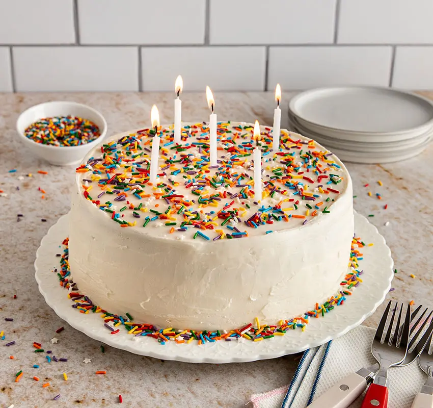Birthday cake with sprinkles