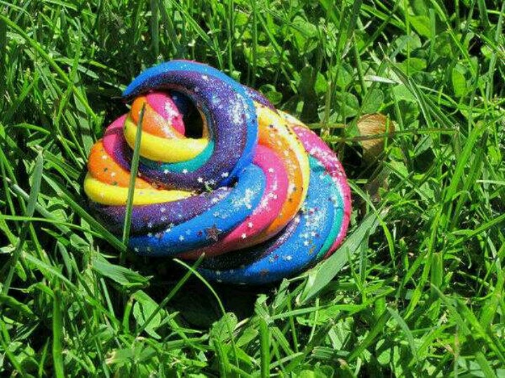 Colorful swirls to represent Rainbow Poop
